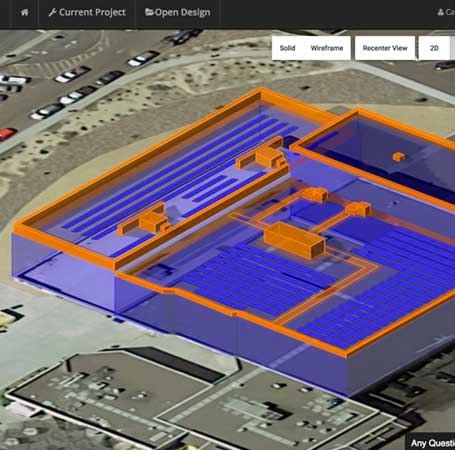 Maqueta 3D para la instalación de paneles solares en empresa